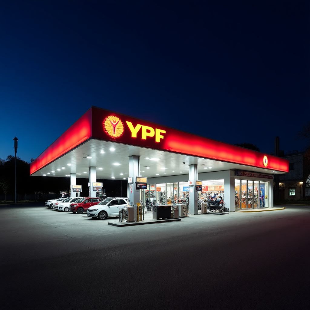 Estación YPF moderna en Buenos Aires